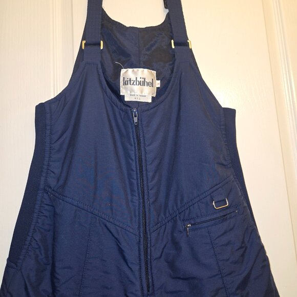 Vintage Kitzbuhel Navy Blue Snow Bibs Pants Overalls Size 16 - Picture 9 of 9